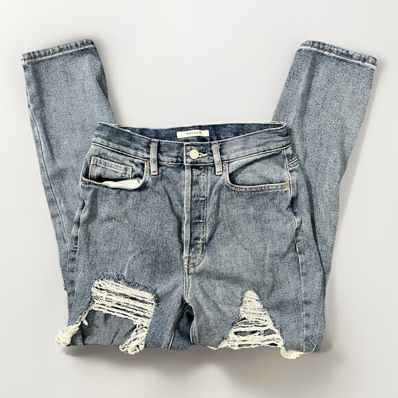 PacSun Ultra High Rise Slim Ripped Distressed Jeans Size 26 Blue Denim - Picture 1 of 6